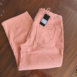 Amazon Women's Peach Straight Leg barrel Jeans